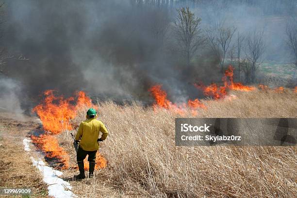 Wildland Fire Fighter Stock Photo - Download Image Now - Fire - Natural Phenomenon, Firefighter, Foam - Material