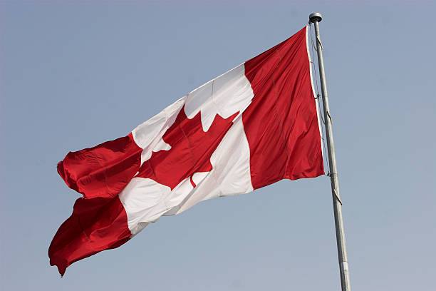 istock canadian flag in the wind 139969173