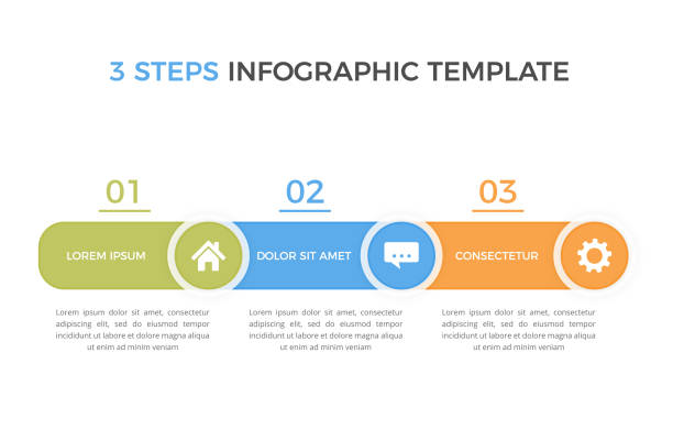 ilustrações de stock, clip art, desenhos animados e ícones de infographic template with 3 elements - 7963