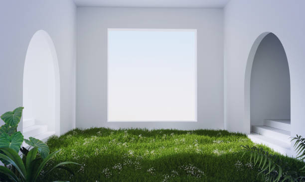 istock 3d rendering of podium and plant. 1399695514