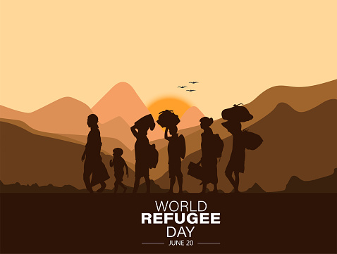 World Refugee Day. 20 June-vector. International immigration day concept background. Flat illustration or vector concept background for web design, banner.