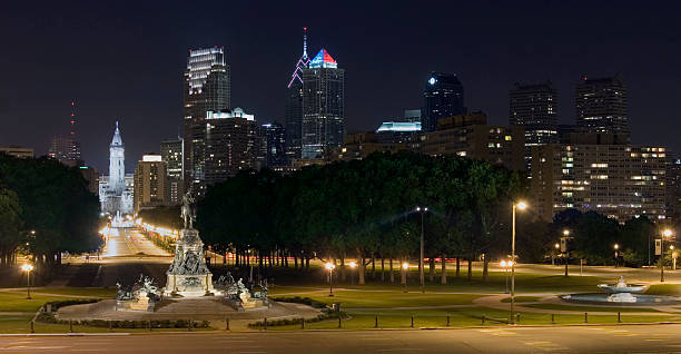 istock Beautiful bright night view of Philadelphia 139969742