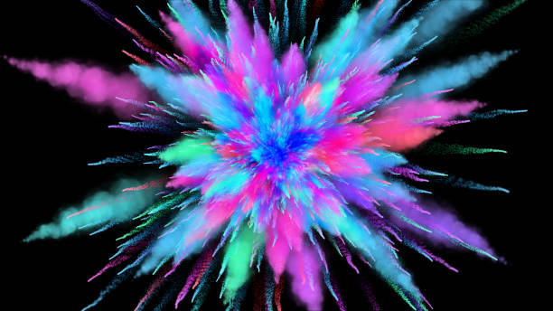 Color powder explosion on black background Color powder explosion on black background fx stock pictures, royalty-free photos & images