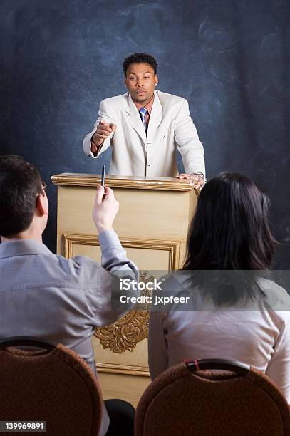 Answering A Question Stock Photo - Download Image Now - Adult, Audience, Blazer - Jacket