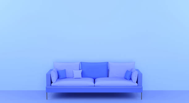 istock 3D rendering single isolated blue couch and copy space for web page, presentation picture frame background and other 1399700642
