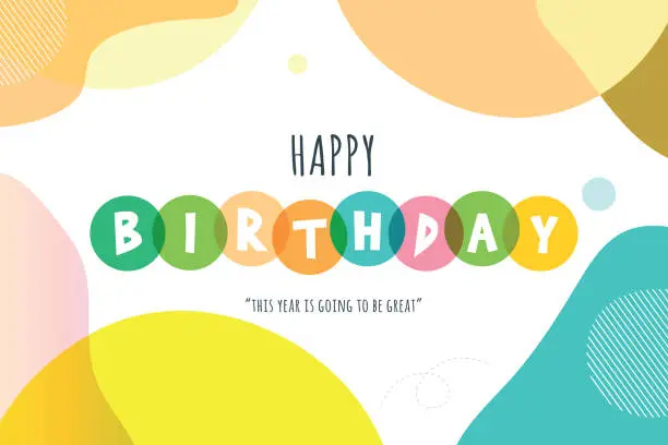 Vector illustration of Happy Birthday lettering vector stock illustration