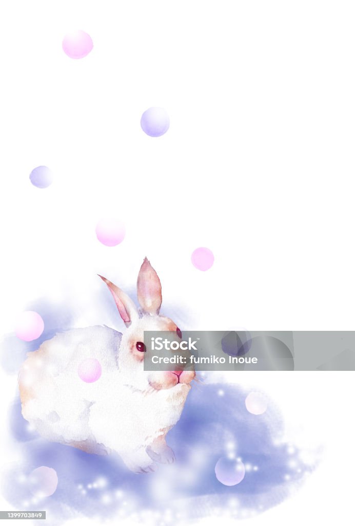 Watercoller Winter Rabbit Watercolor Winter Rabbit With Snow Stock Illustration - Download Image ...