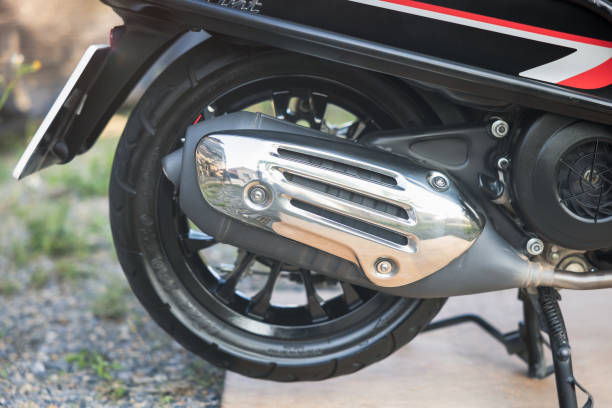 istock Exhaust or muffler on classic scooter. 1399709221