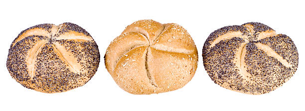 three breadrolls stock photo