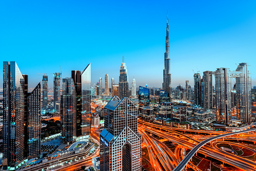 Dubai skyline long exposure @ blue hour