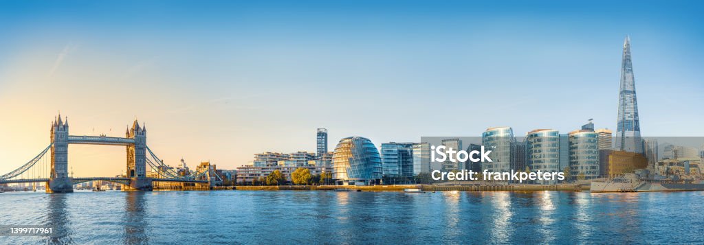 london panoramic view at the skyline of london during sunrise London - England Stock Photo