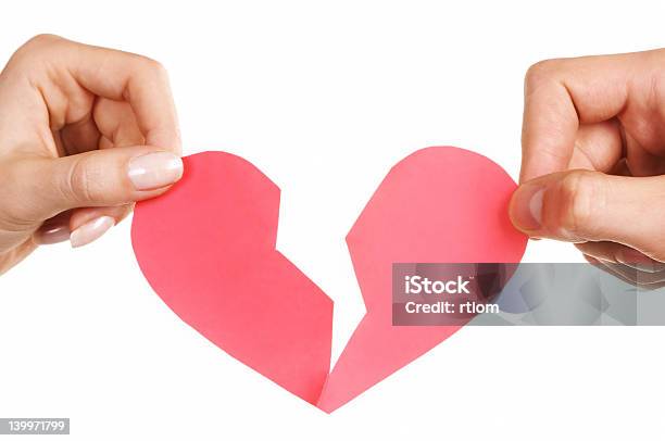 Man Woman Hands Holding Broken Heart Stock Photo - Download Image Now - Above, Adult, Adults Only