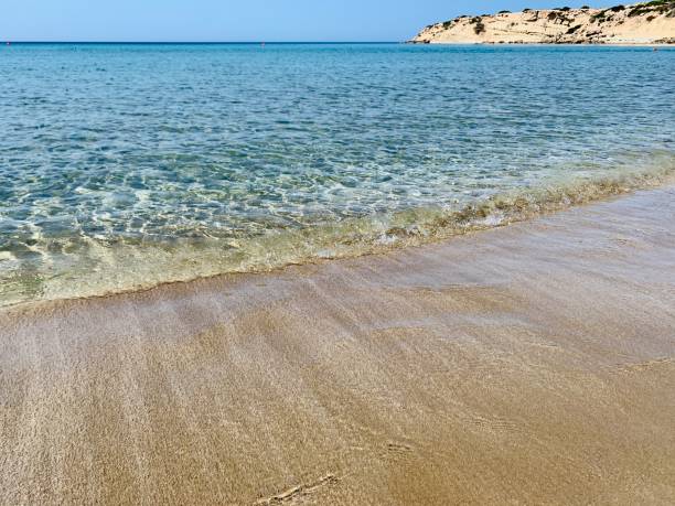 istock Sandy beach and sea background copy space coral bay Cyprus 1399719067