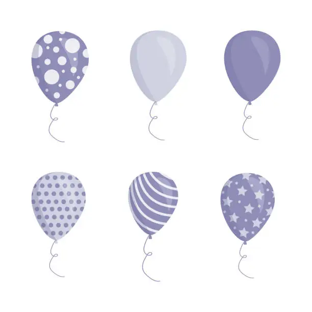 Vector illustration of birthday balloon set