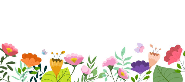 花の背景 - white background season spring flower点のイラスト素材／クリップアート素材／マンガ素材／アイコン素材