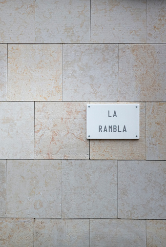 la rambla street sign \nBarcelona - Spain