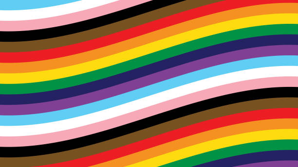 lgbtqia rainbow pride flagge gestreifter hintergrundvektor - regenbogen stock-grafiken, -clipart, -cartoons und -symbole