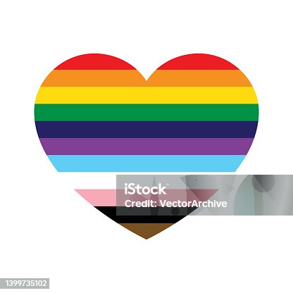 istock LGBTQIA Pride Flag Love Heart Vector Shape 1399735102