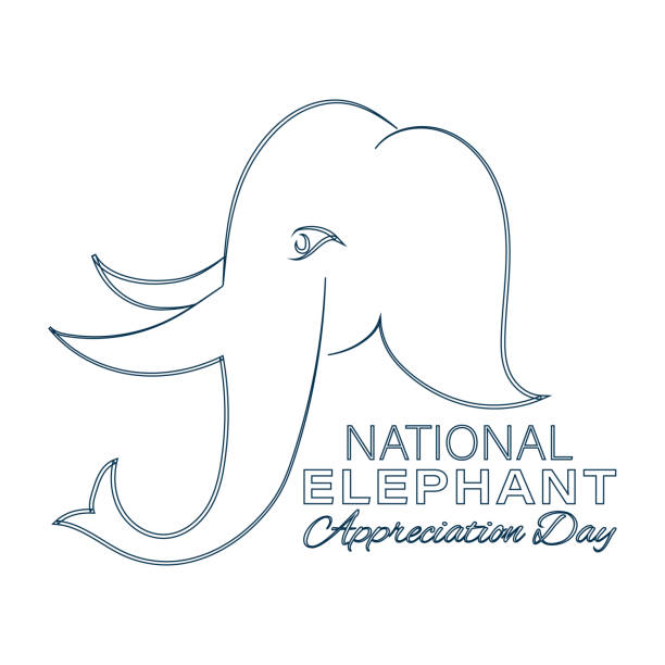 National Elephant Appreciation Day. September 22. National Elephant Day National Elephant Appreciation Day in USA. September 22. National Elephant Day in Thailand. republican elephant logo stock illustrations