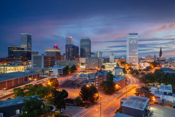 Tulsa, Oklahoma, USA Skyline Tulsa, Oklahoma, USA skyline at twilight. tulsa landmark stock pictures, royalty-free photos & images