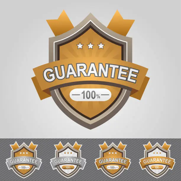 Vector illustration of Brown guarantee shield