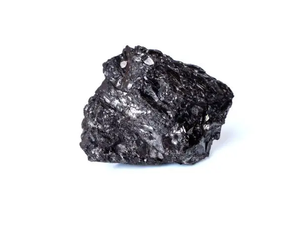 Anthracite coal isolated on white background.