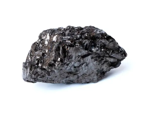 Anthracite coal isolated on white background.