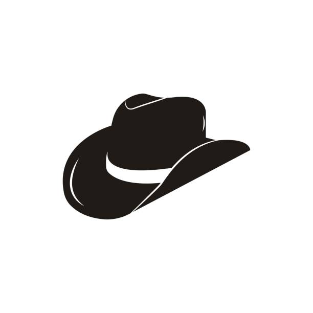 cowboyhut-symbol vektor-illustration - horse sign black vector stock-grafiken, -clipart, -cartoons und -symbole