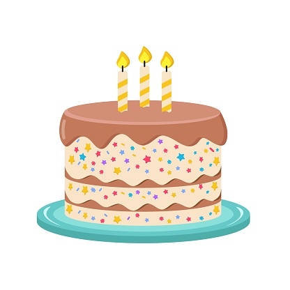 Delicious sweet cake with chocolate layers and icing. Delicious confection isolated cartoon vector illustration.