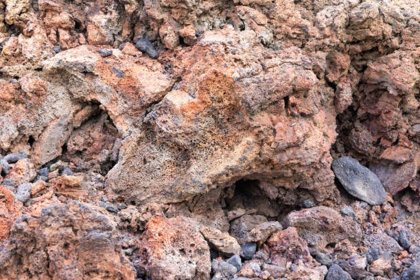 roccia vulcanica di sfondo colorato vicino a teneguia. volkan, isola di la palma - travel la palma canary islands san antonio foto e immagini stock