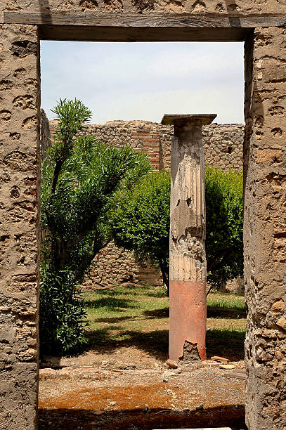 Garden Doorway In Pompeii, Italy stock photo