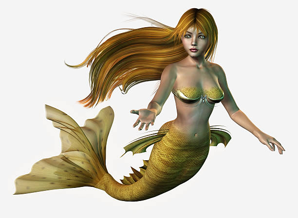 Gold Mermaid stock photo