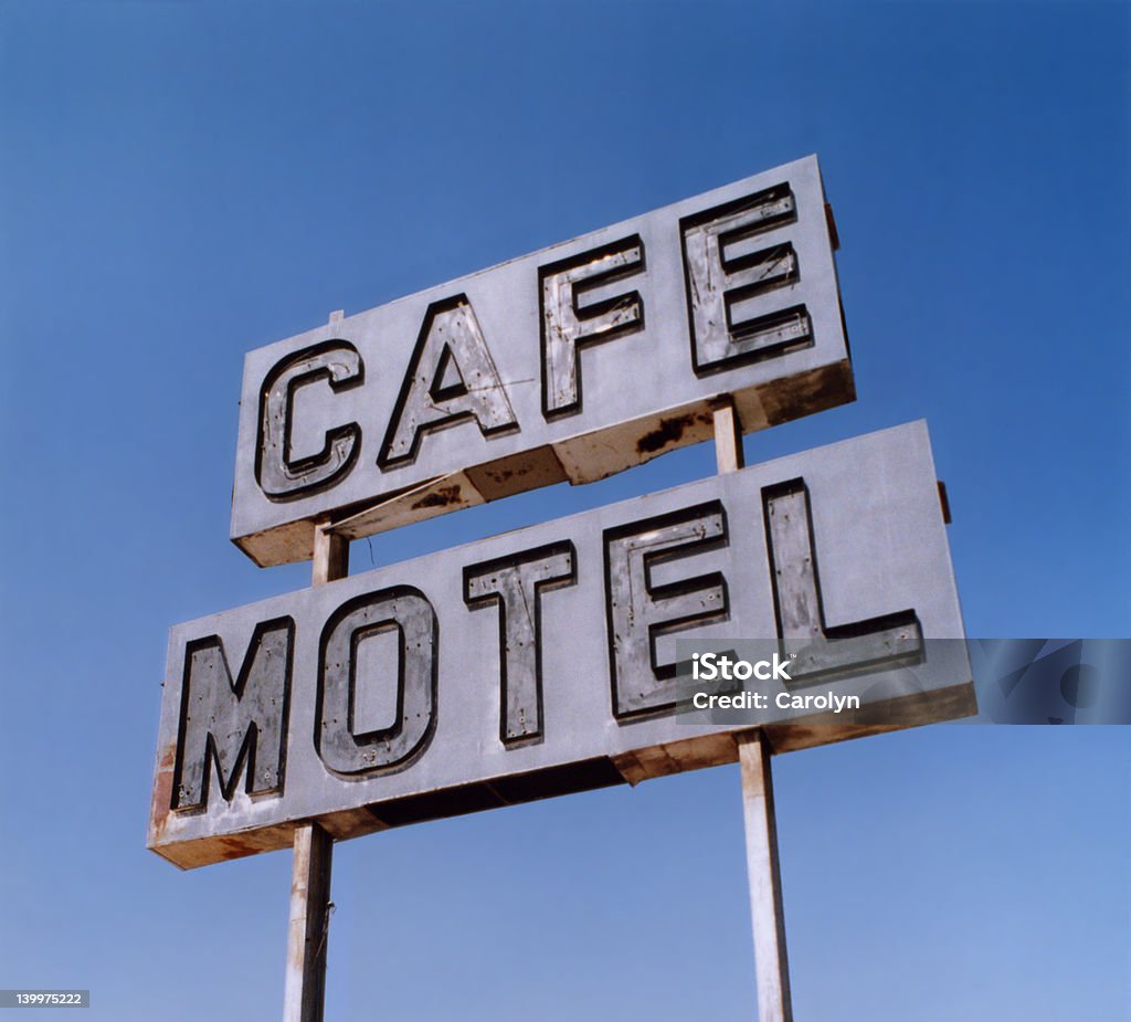 Cafe Motelschild - Lizenzfrei Blau Stock-Foto