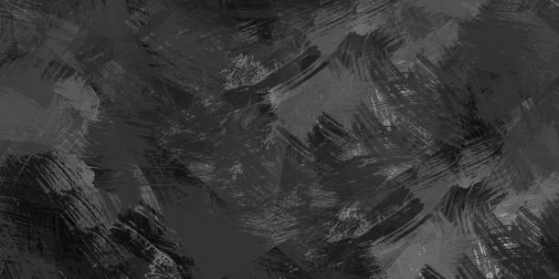 istock Abstract art black  background Modern art drawn painting Brushstrokes oil paint 1399752492
