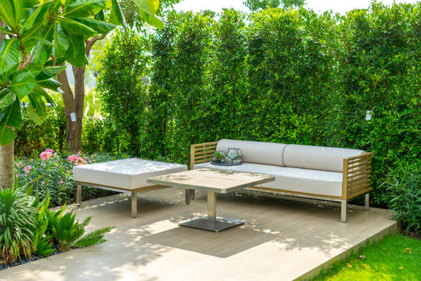 istock Garden with growing green flowers and plants. 1399752775