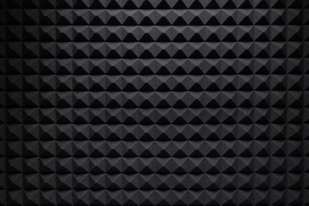 acoustic foam panel background texture. music concept on record studio - insonorizado imagens e fotografias de stock