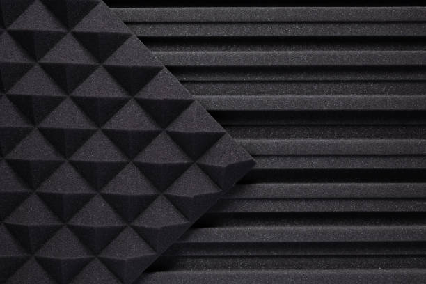 istock Acoustic foam wall background texture. Sound isolation material for soundproof in studio 1399753050
