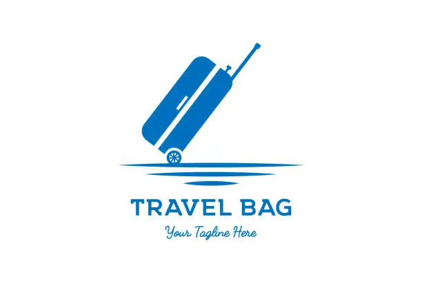 Vector illustration of Vintage Retro Travel Bag Silhouette Icon Logo Design Vector