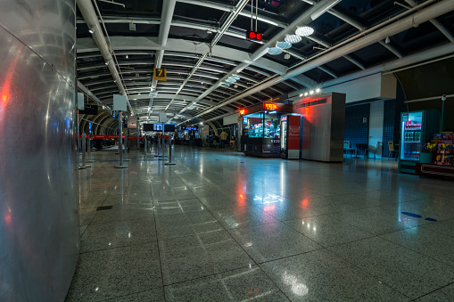 Santos Dumont Airport, Rio de Janeiro, Brazil. May 25, 2022: Departures area, gate 7.