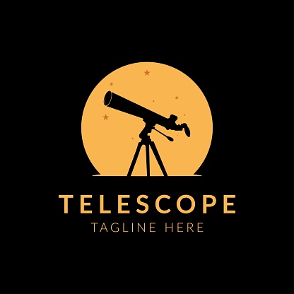 Telescope logo design vector template