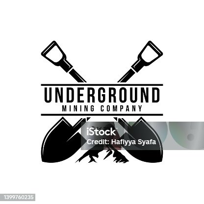 istock Shovel or Trowel Logo Vector, Design and Illustration of Spade Concept Mining Tech Traditional 1399760235