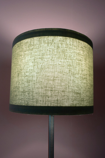 green and yellow light with lamp shade