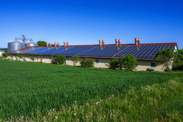 Green Energy with Solar Collectors stock photo