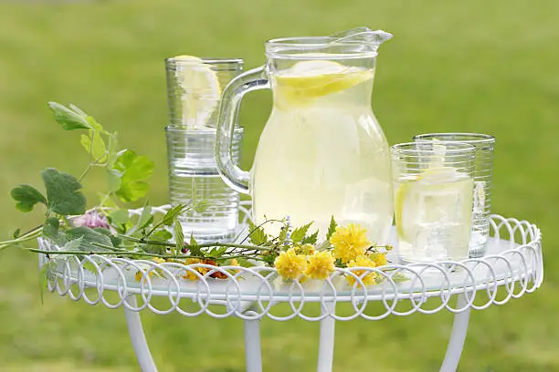 lemonade served in the garden
