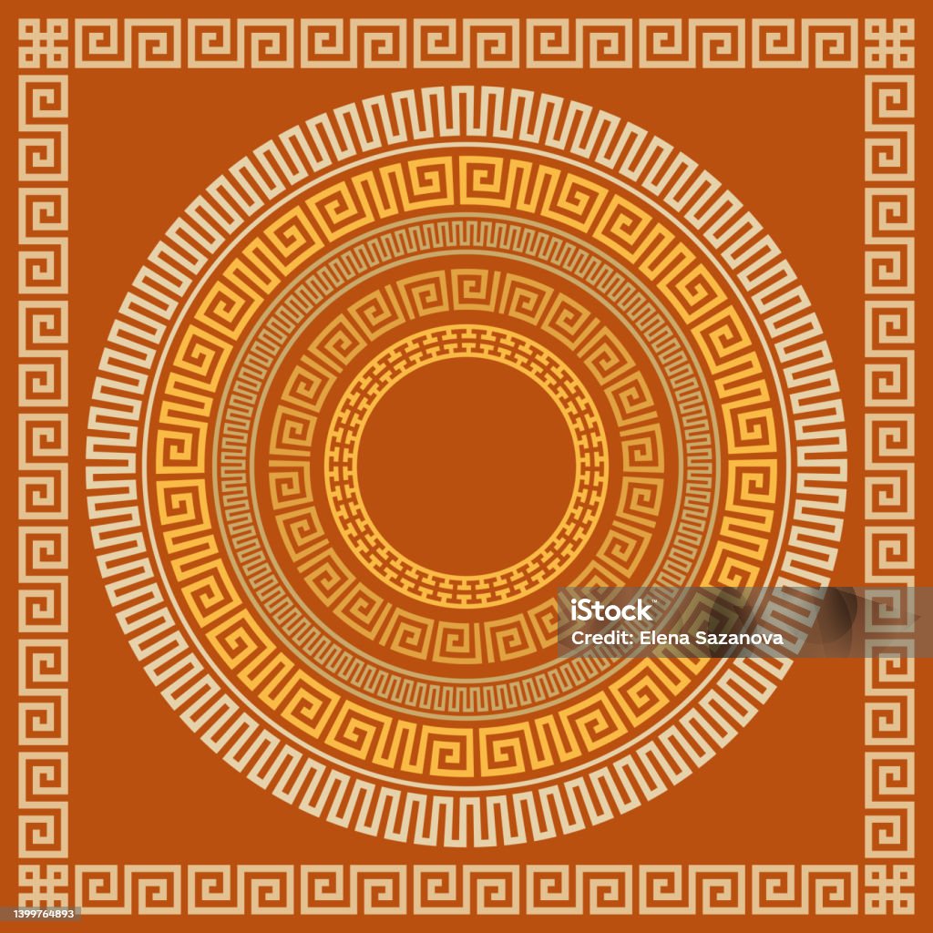 Greek Key Pattern Ancient Greek Key Pattern Frame Collection Decorative Ancient Meander Stock ...