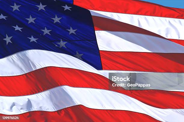 American Flag Stock Photo - Download Image Now - American Culture, American Flag, Back Lit