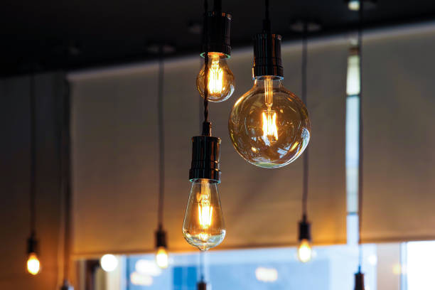 istock Vintage lighting decor. Filament lamps of different types 1399766059