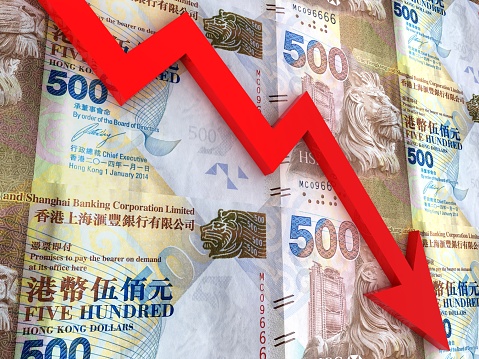 Hong Kong money falling finance crisis chart graph