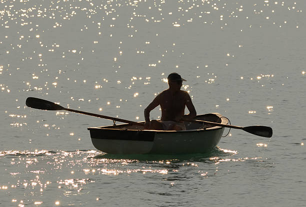 Rowing boat stock photo