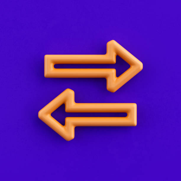 istock 3d icon change direction, outline yellow arrow icon, direction symbol, 3d rendering 1399768905